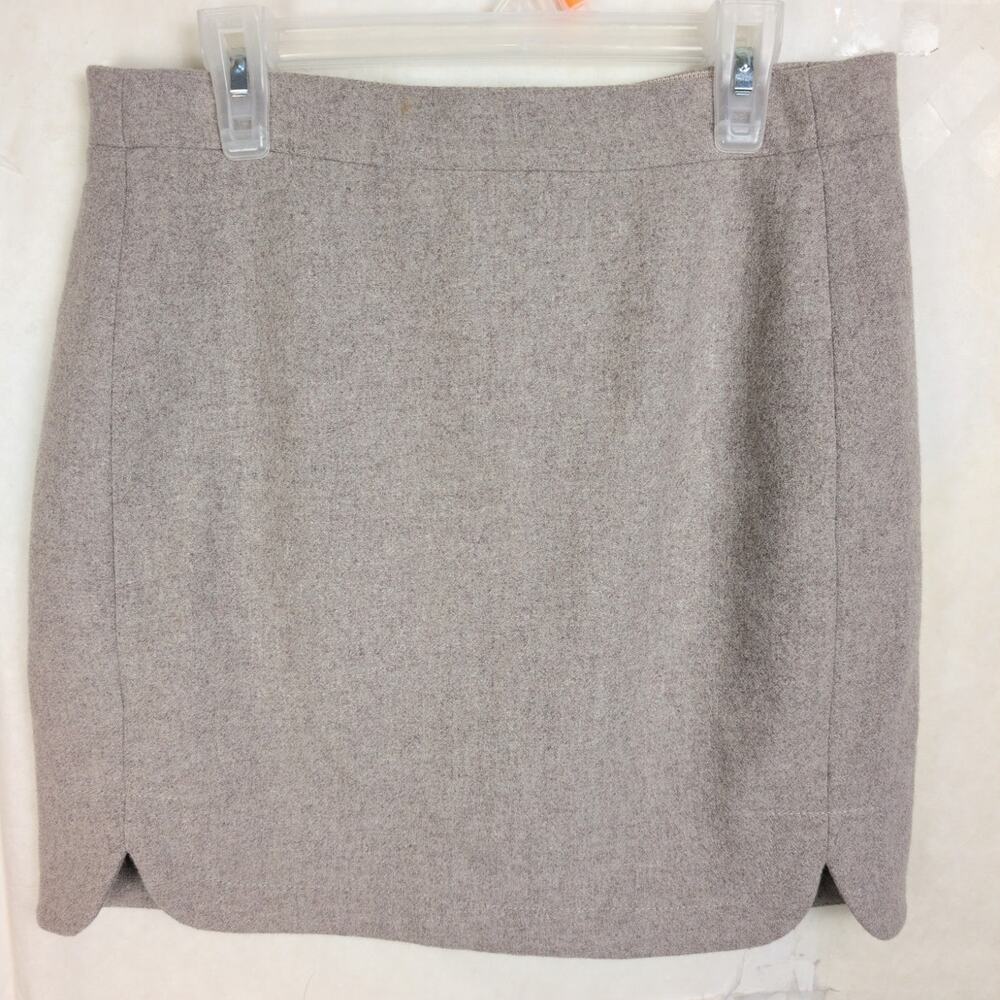J.Crew wool mini skirt Size 0 Grey Preppy Old Money Office Siren Career Retro